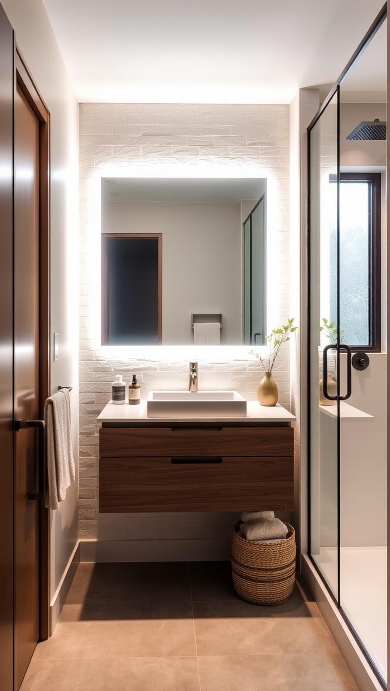 11. Backlit mirror for bright illumination