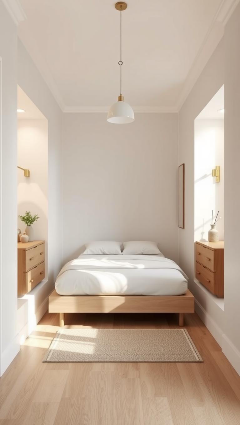 11. Slim profile dressers next to alcoves