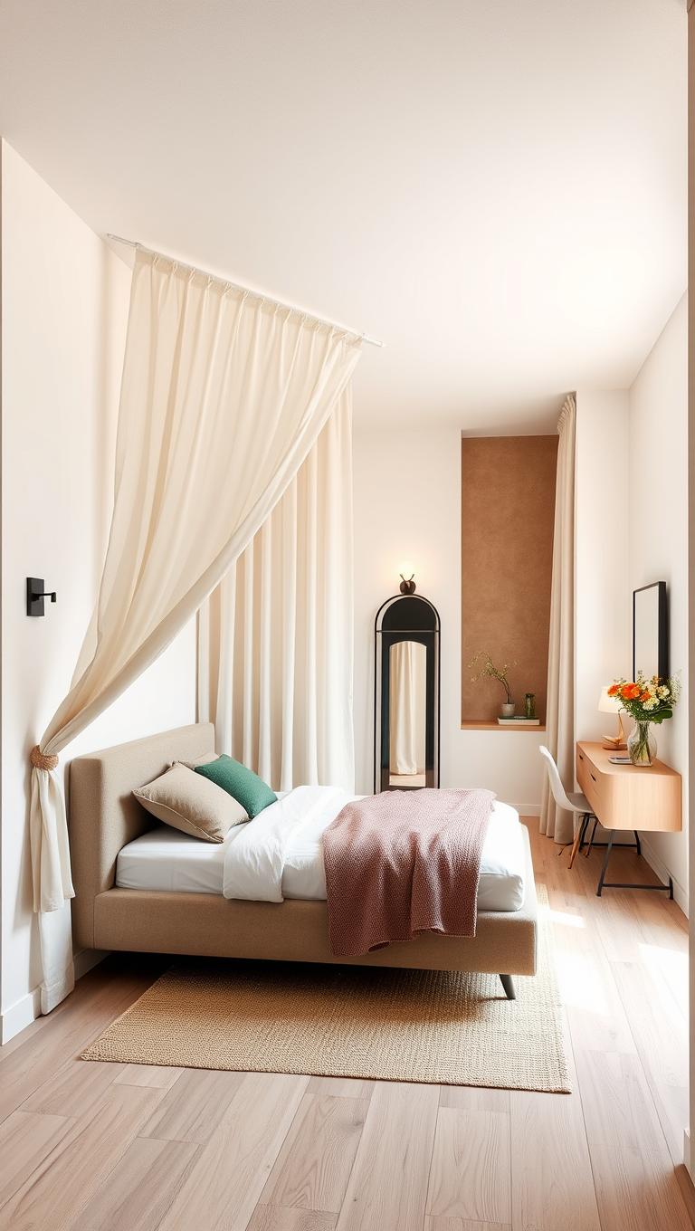 12. Curtain dividers to create zones