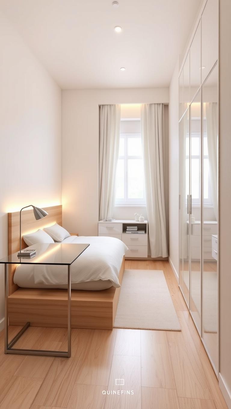 13. Light color palette and reflective surfaces