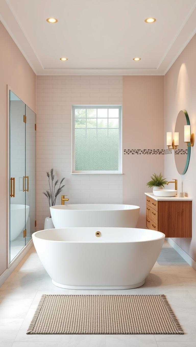 14. Soft Pastel Tiles for a Calming Spa Feel