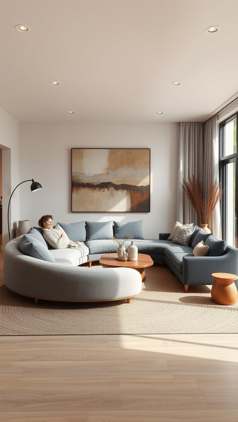 15. Curved Sofa for Conversation and Flow