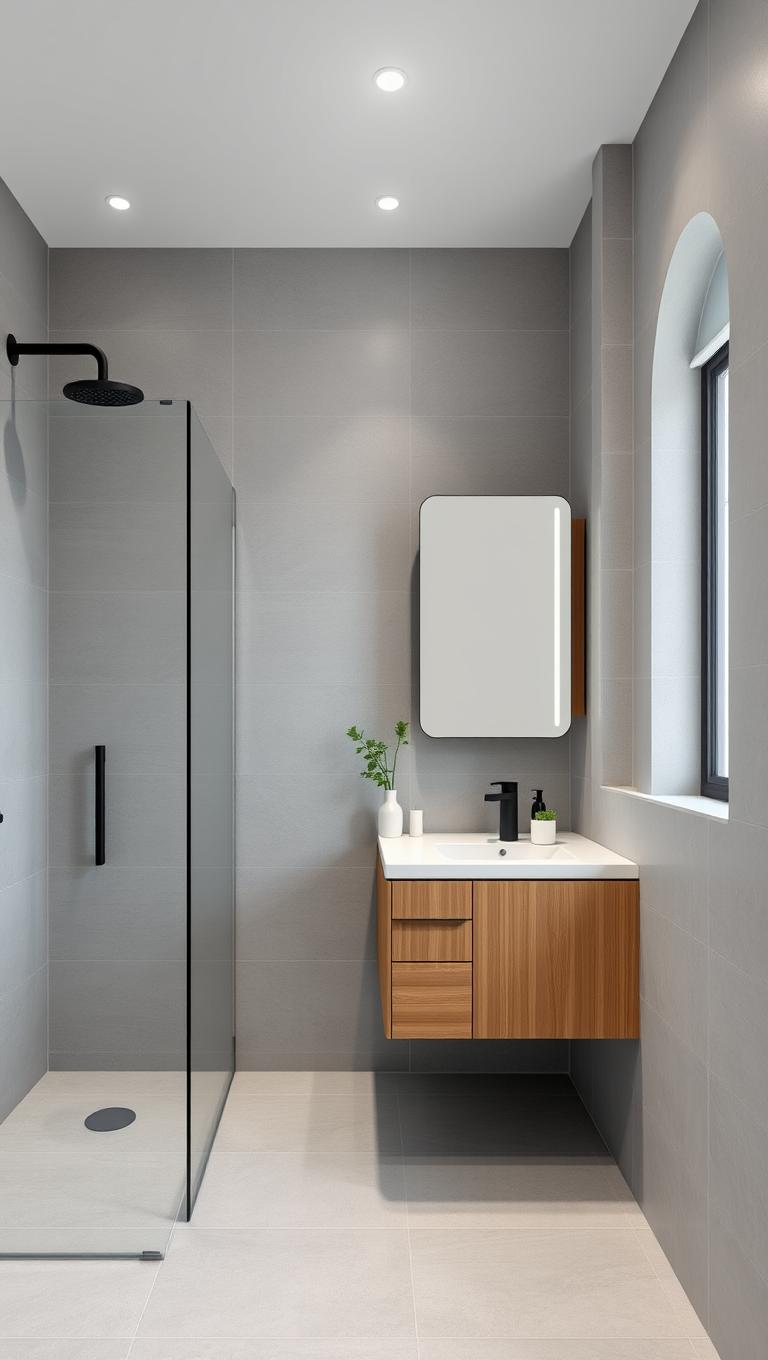 15. Neutral Gray Large Scale Tiles for Modern Backdrop