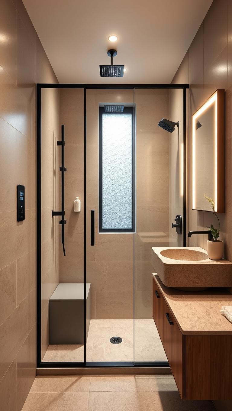 16. Smart shower with adjustable temperatures