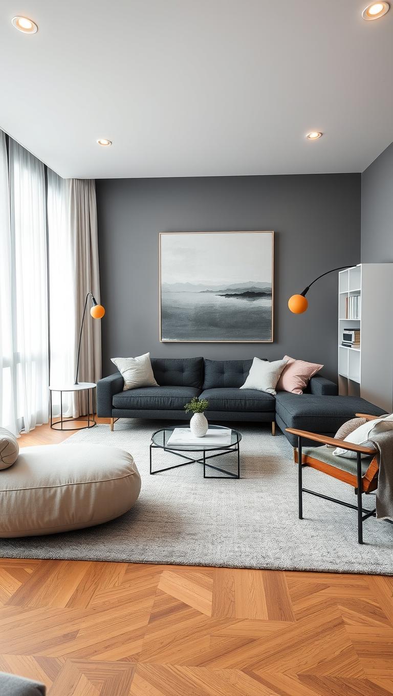 17. Monochrome with Soft Pastels