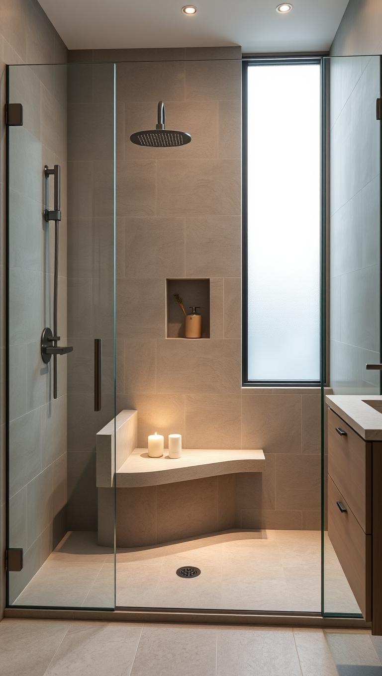 18. Built in seating in shower