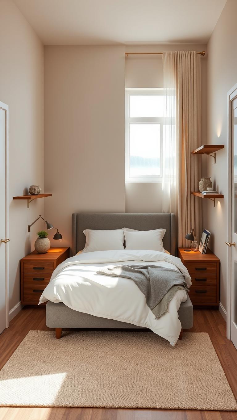 18. L shaped nightstands to maximize surfaces