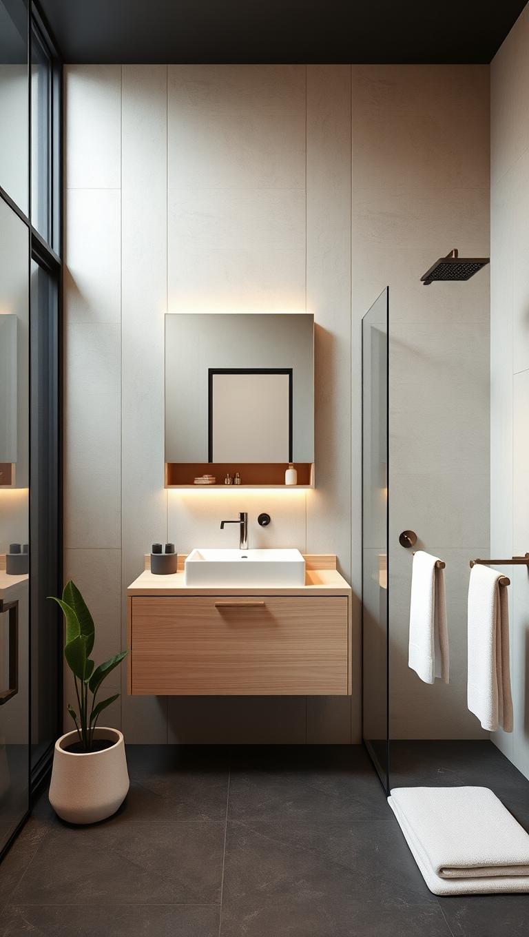 18. Micro cement or slim tile wall panels