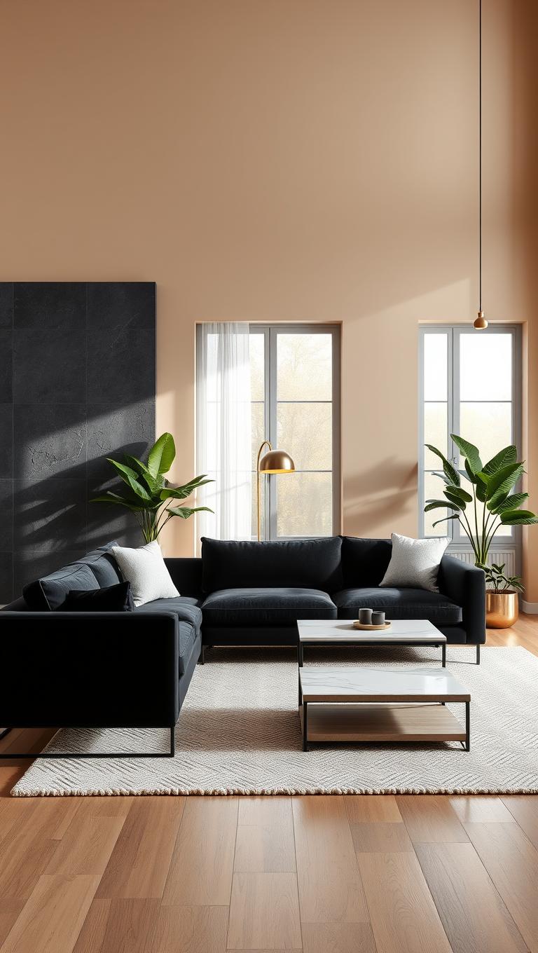 19. Black Sofa for Bold Contrast