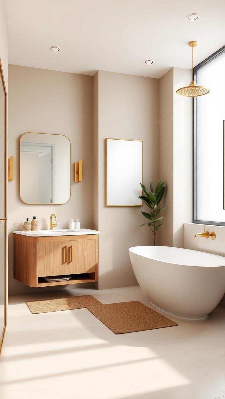19. Brass or brushed gold hardware accents