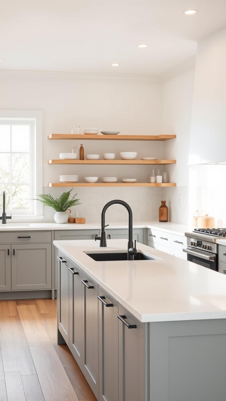 2. Open Shelving for Visual Lightness