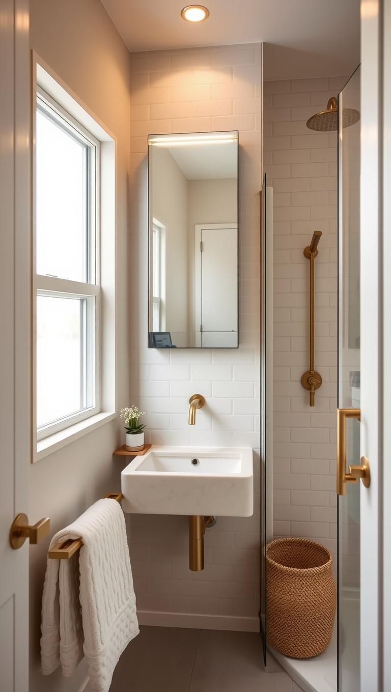 2. Recessed medicine cabinet with mirrored door