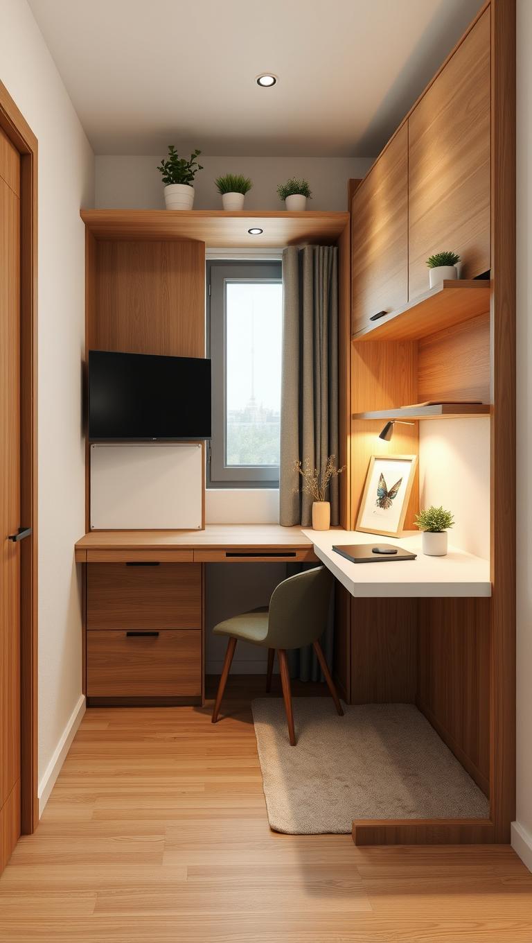 20. Fold down desk and wall bed combo