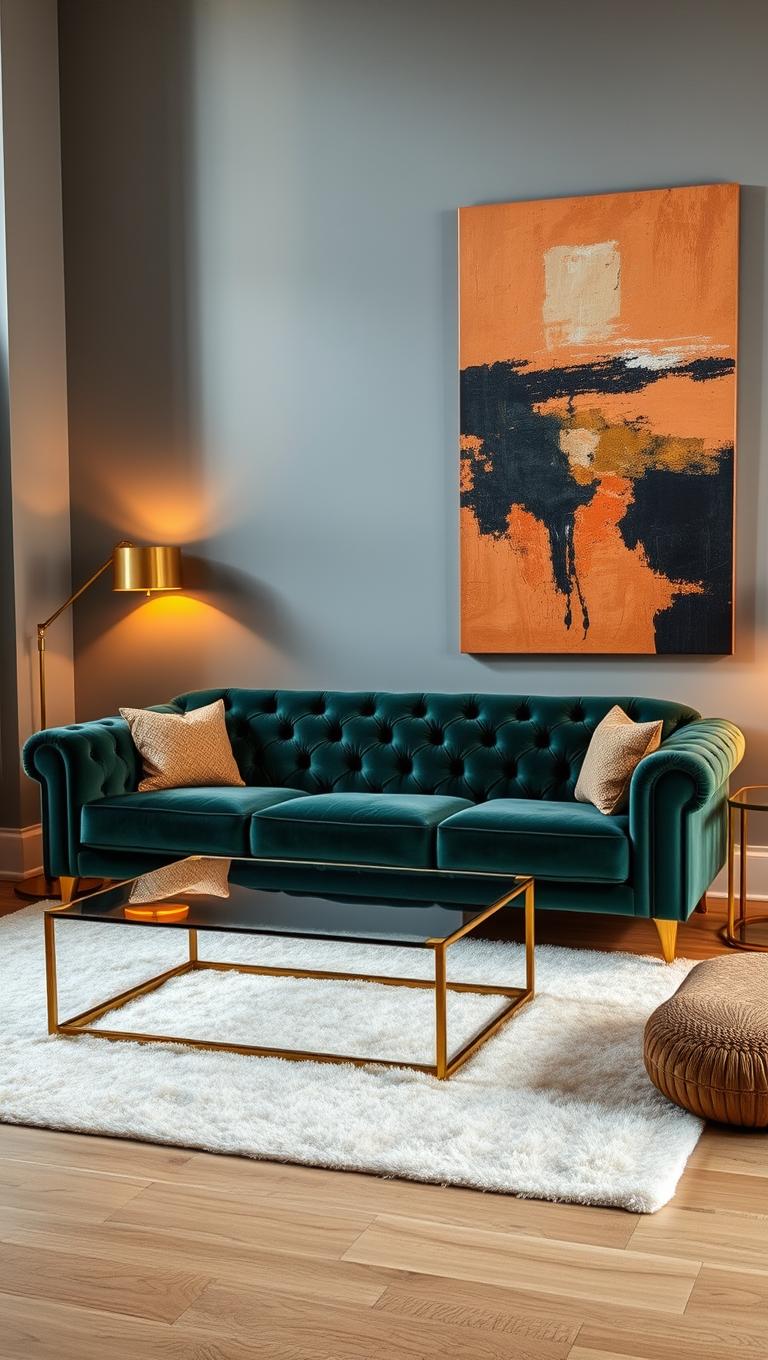 20. Velvet Tufted Sofa for Texture and Glam