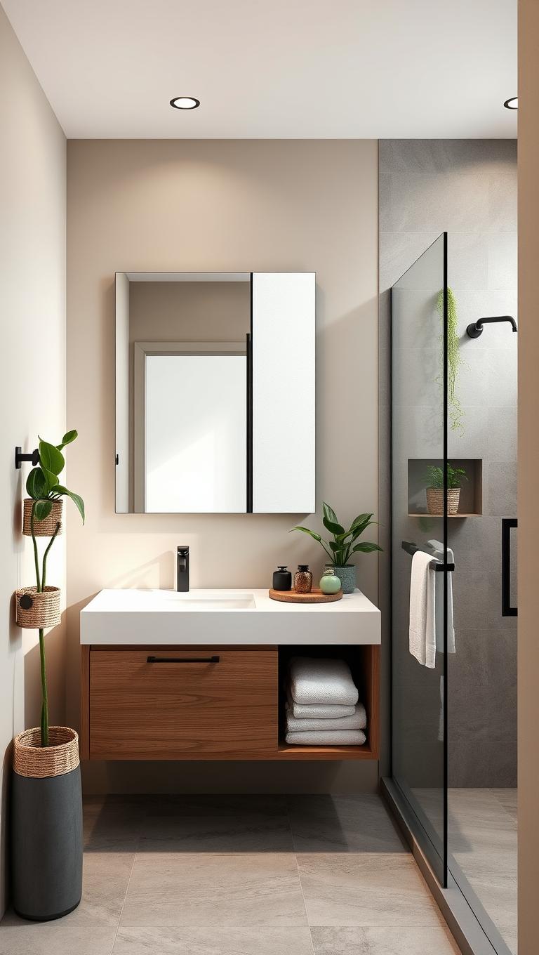 21. Neutral color base with bold greenery