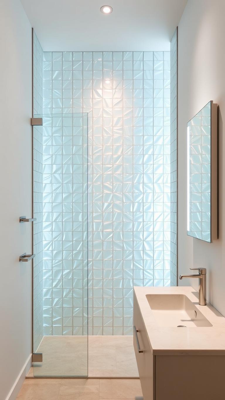 22. Iridescent Glass Tiles for a Subtle Glow