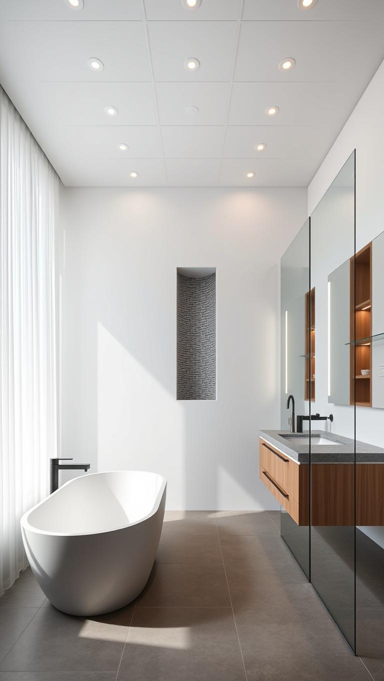 23. Recessed ceiling lighting and wall wash