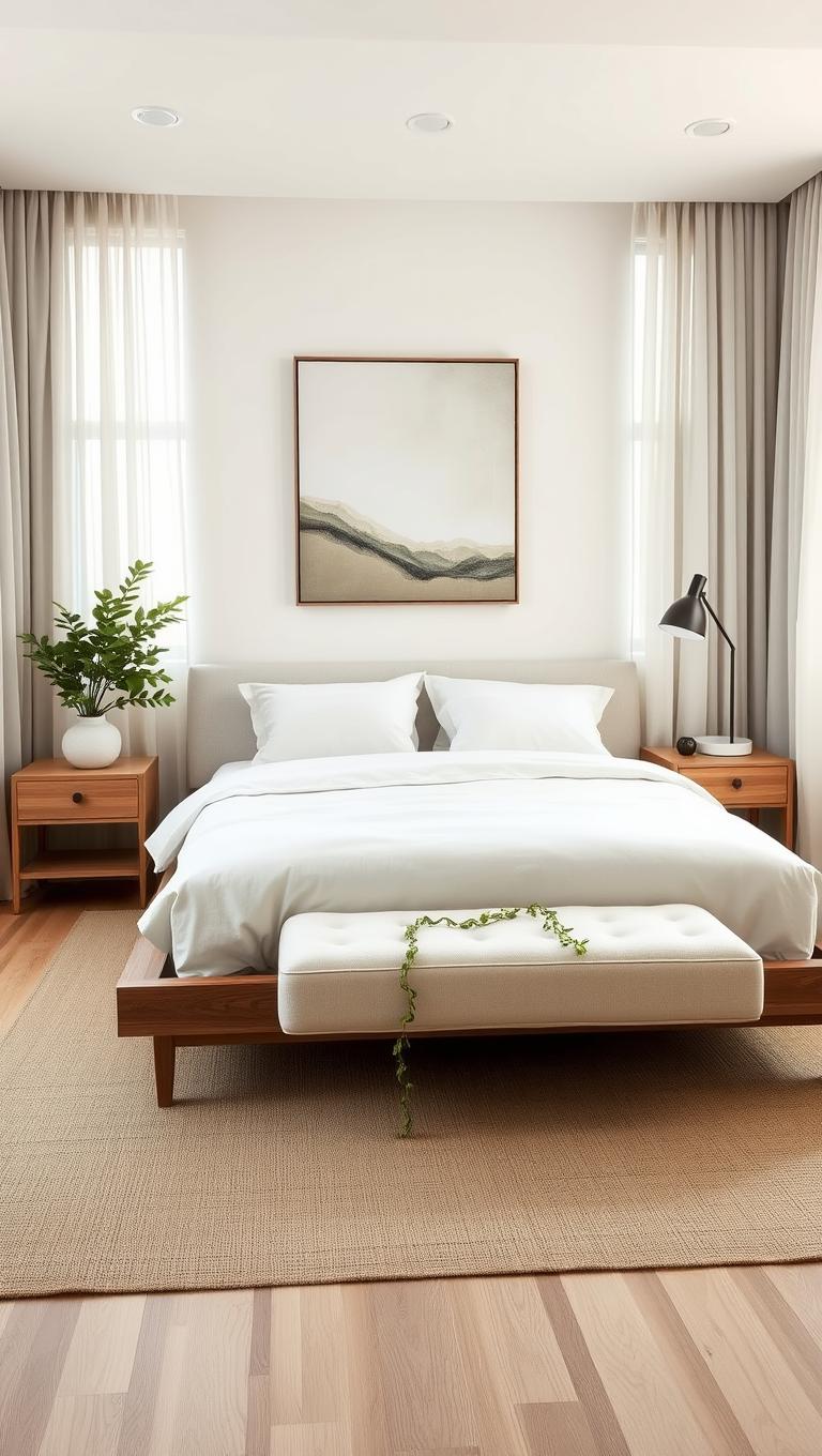24. Low Profile Bed Frame to Create Space