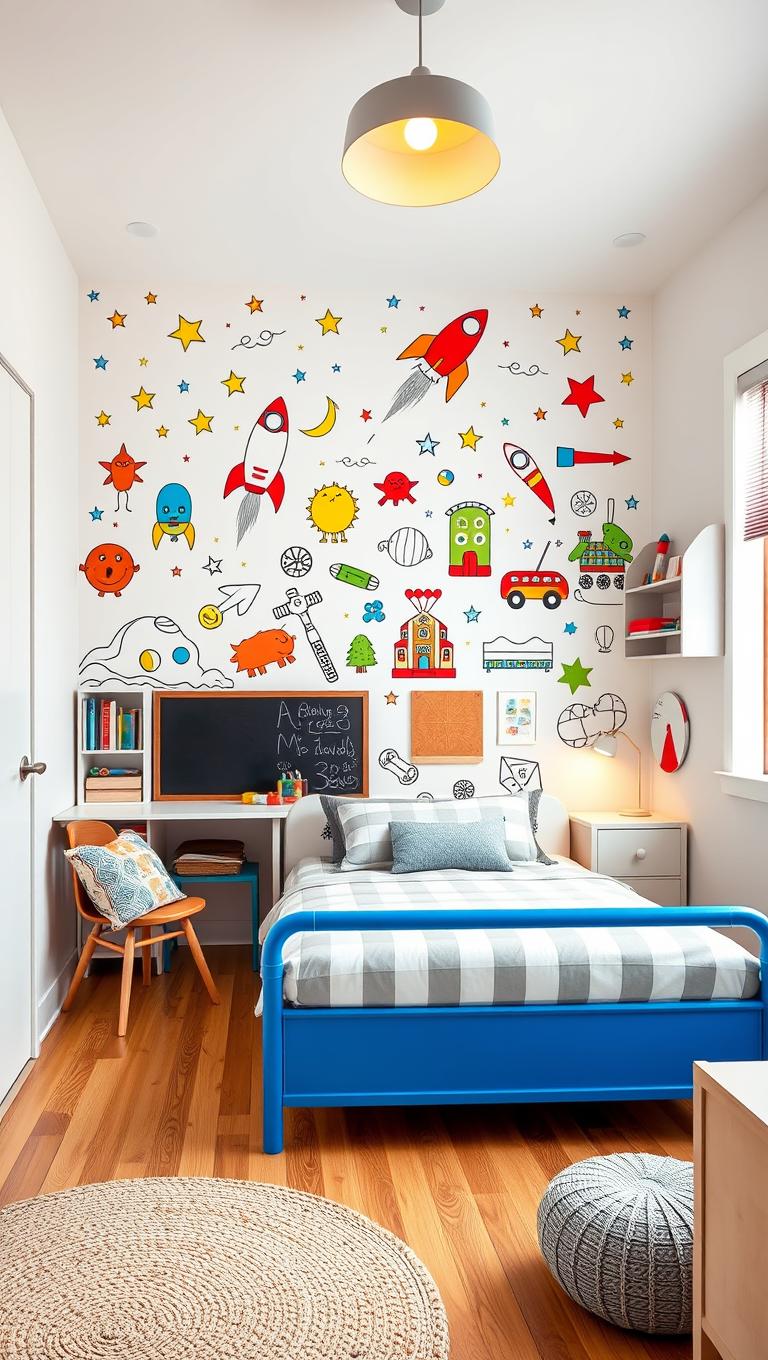 25. Custom wall mural created by kid