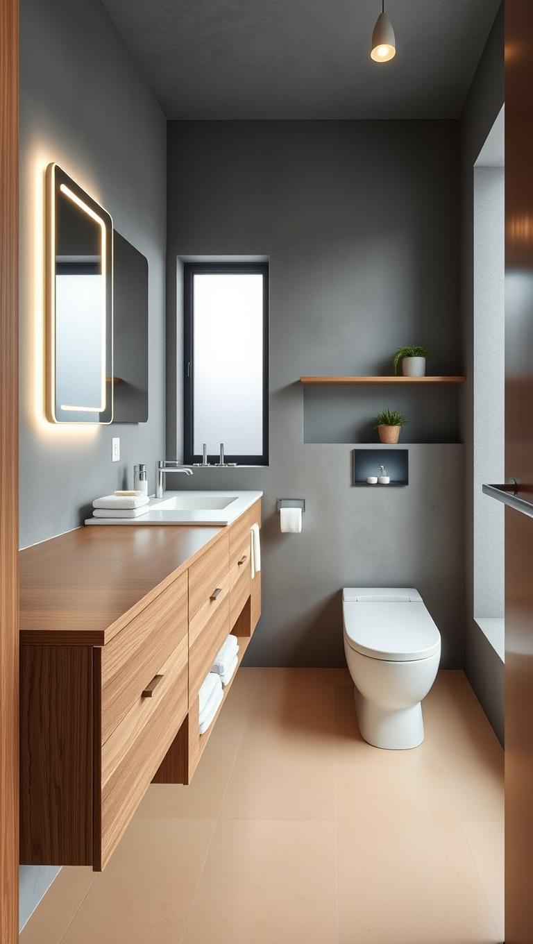 25. Integrated towel storage in vanity