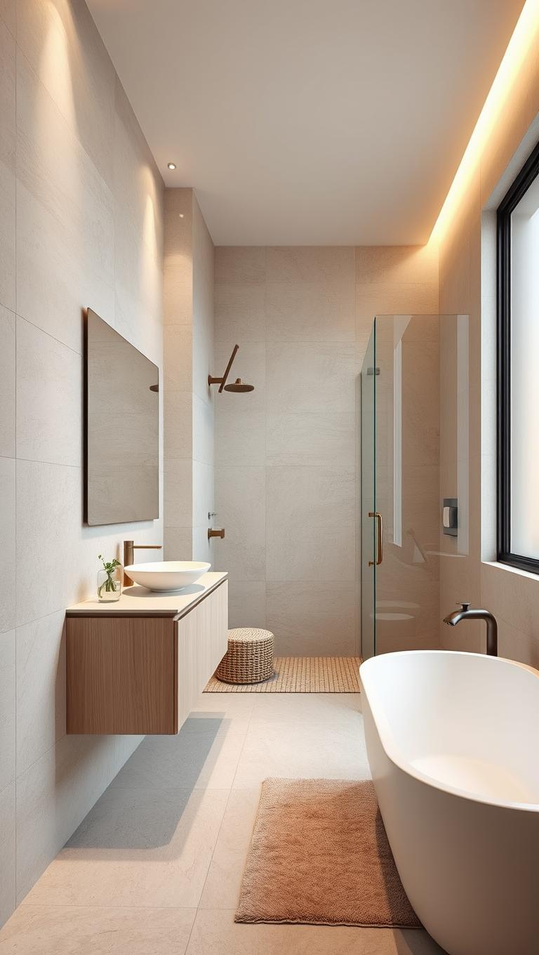 25. Stone Effect Porcelain Tiles with Subtle Veining