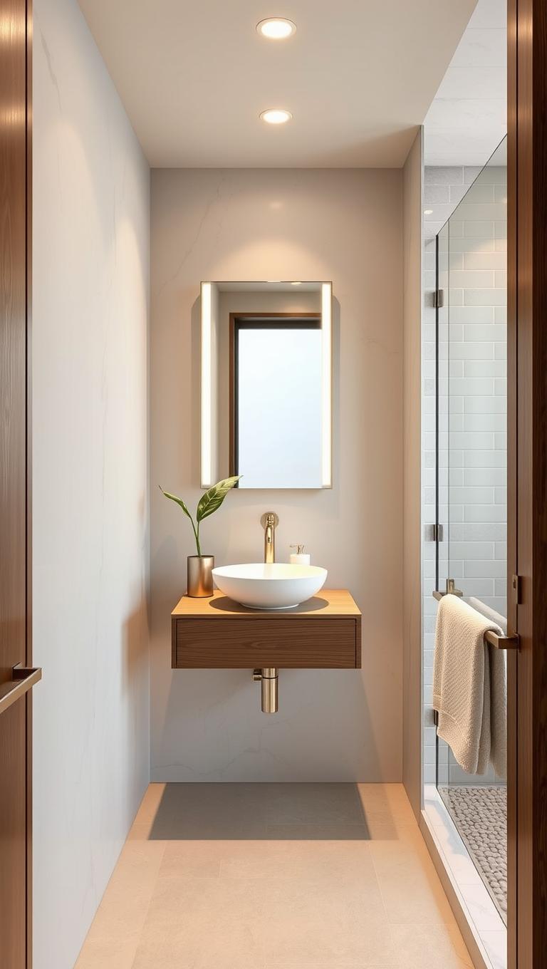 26. Vessel sink on a slim pedestal