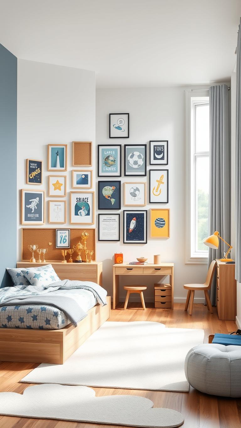 27. Gallery wall of art and trophies