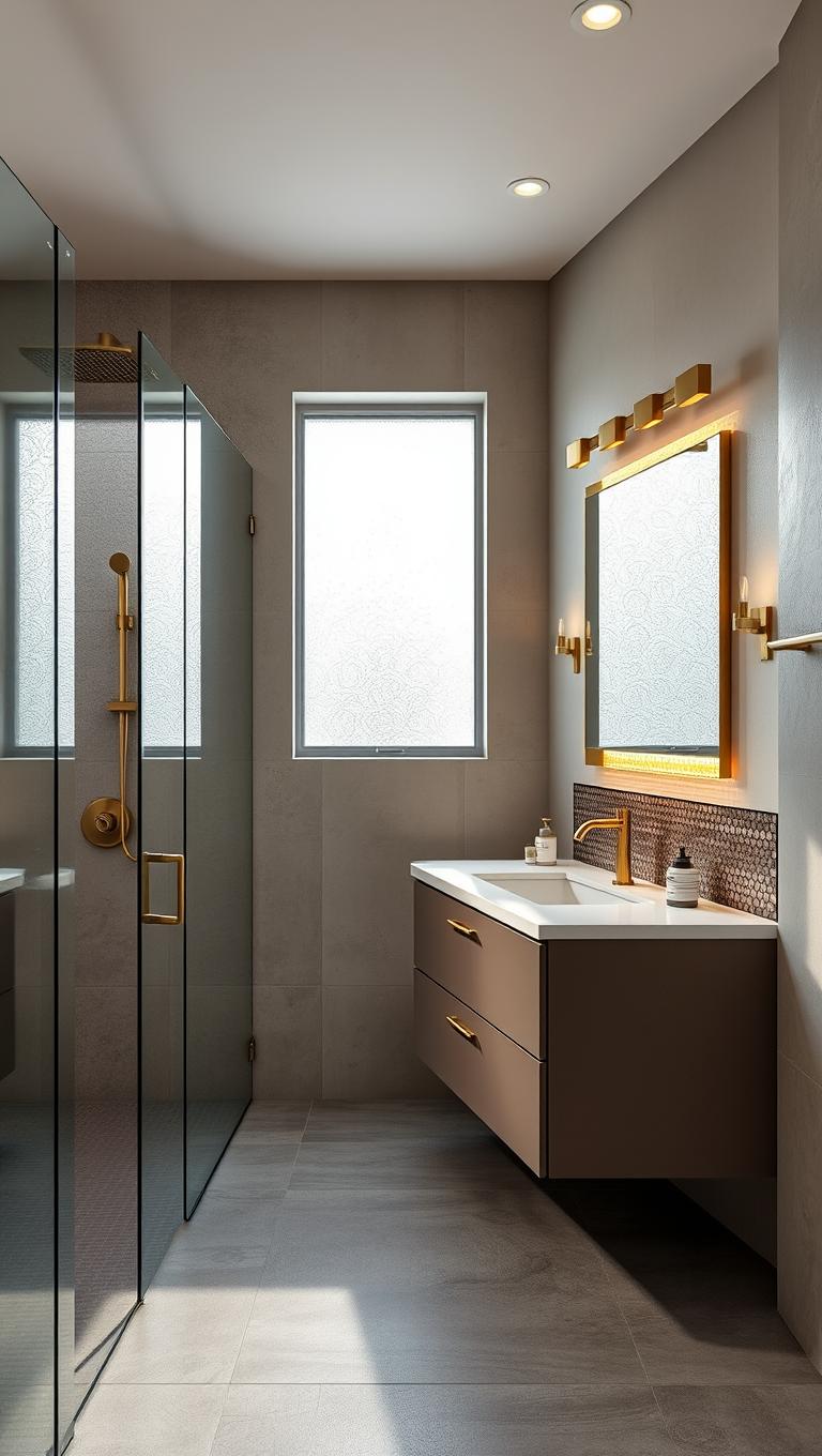 27. Metallic Tile Accents for a Luxe Edge