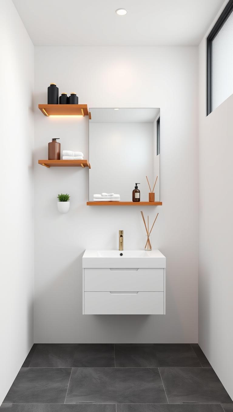 28. Floating shelves for toiletries