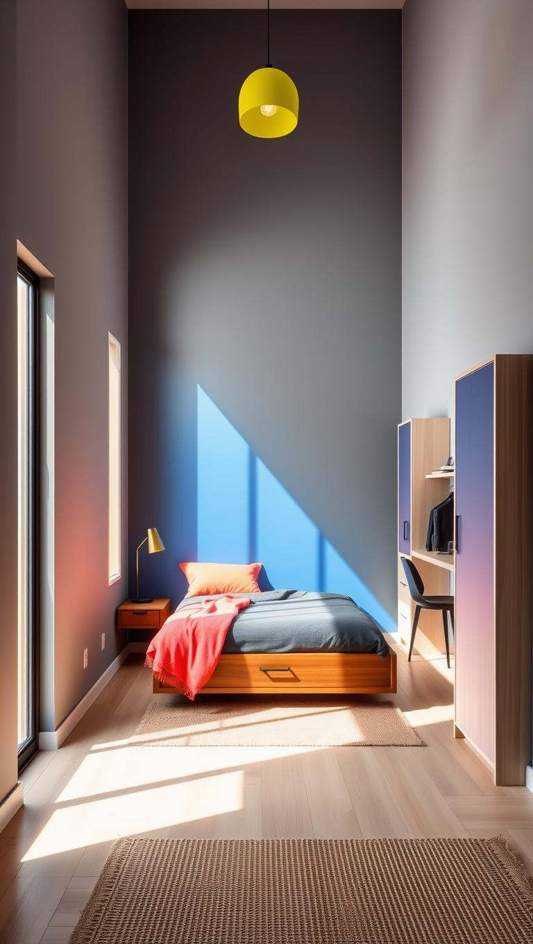 29. Bold accent colors as focal points