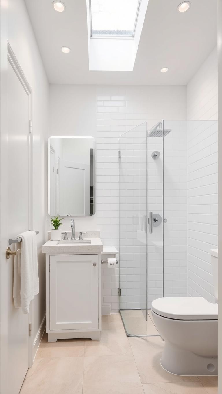 29. White fixtures for a bright space