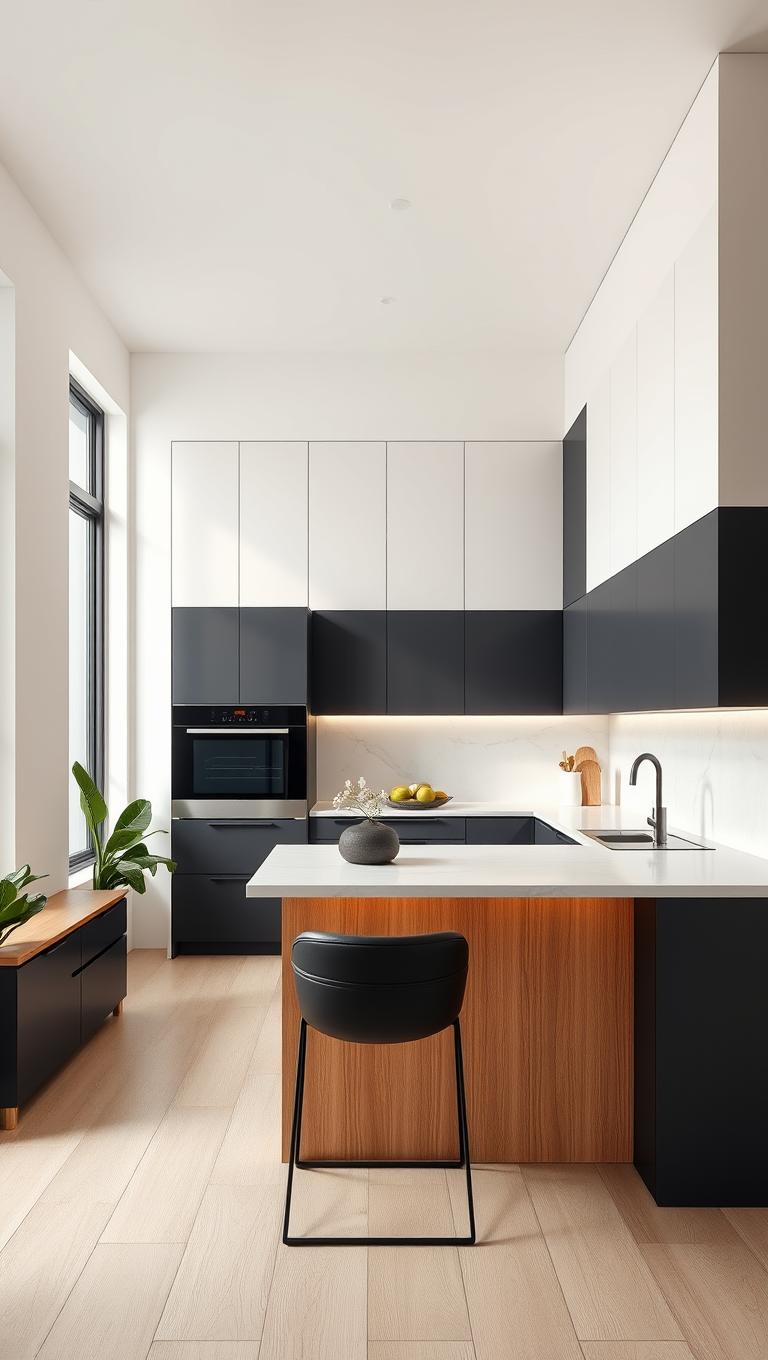 3. Two Tone Cabinetry for Depth