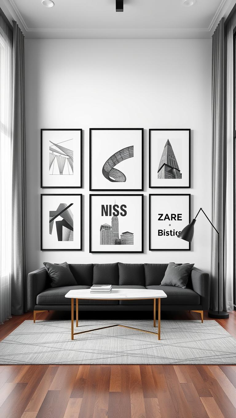 30. Black and White Gallery Wall