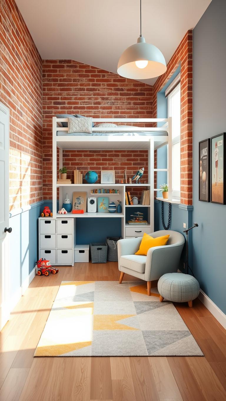 31. Faux brick accent wall texture