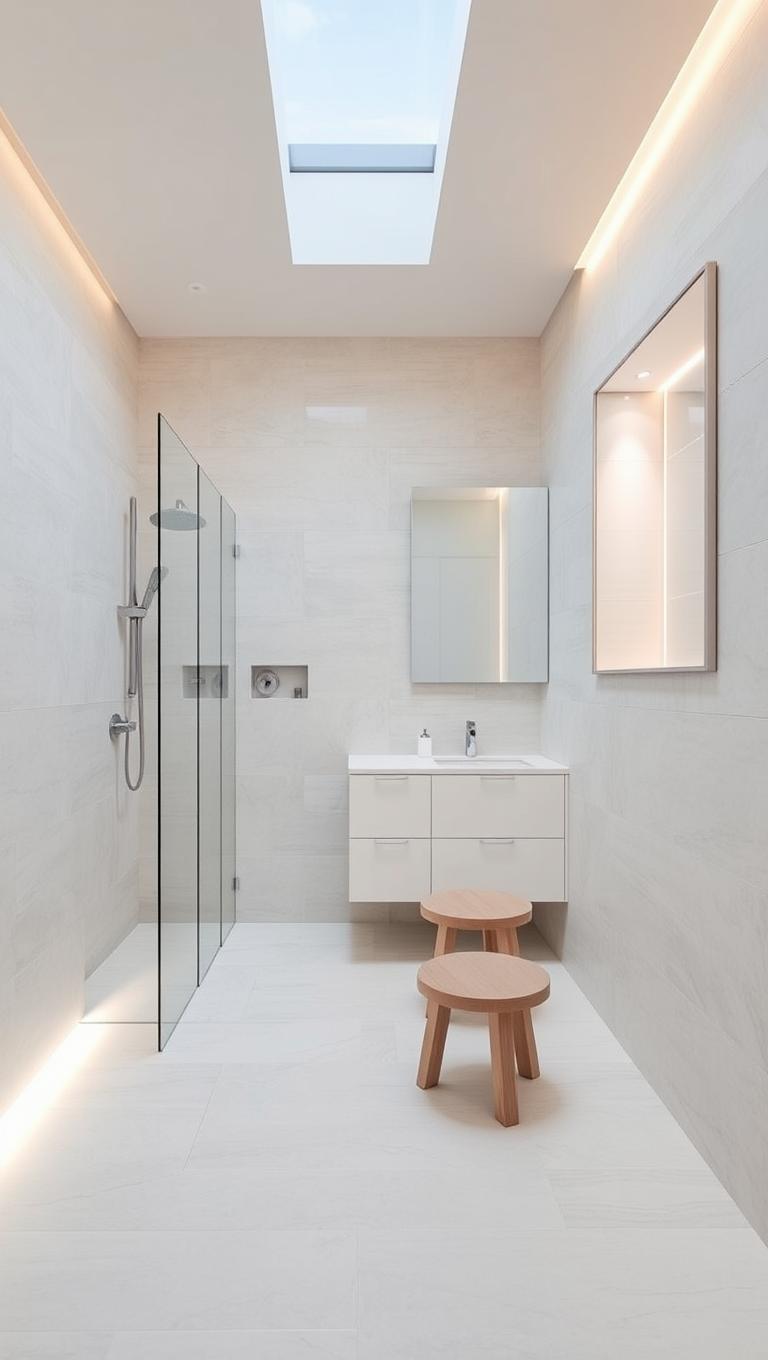 32. White or light gray grout on light tiles