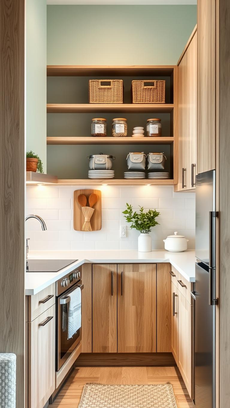 34. Floating Shelves with Baskets