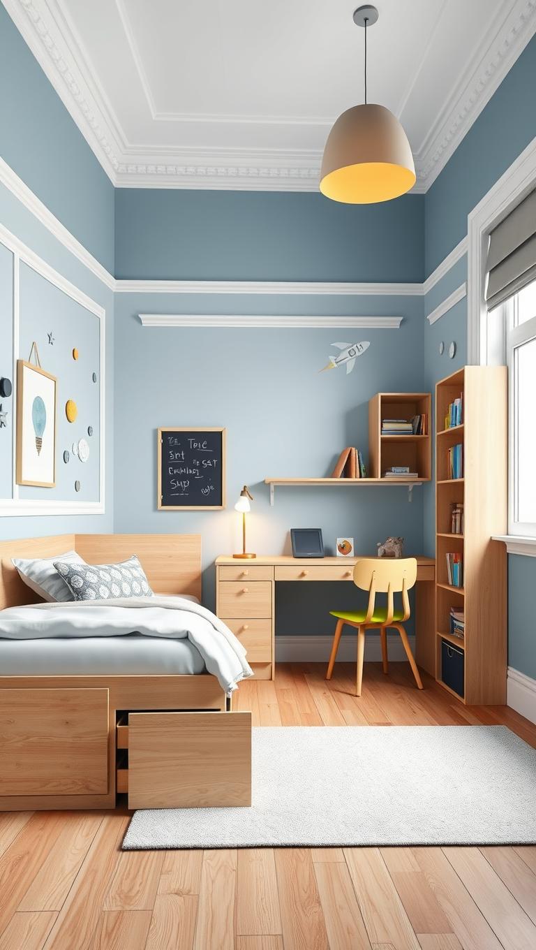 34. Light wood furniture with durable finishes