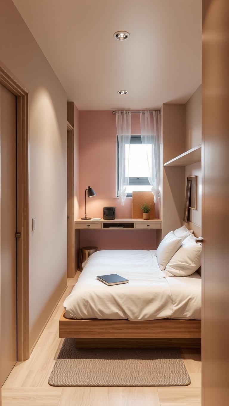 35. Small desk tucked behind the door