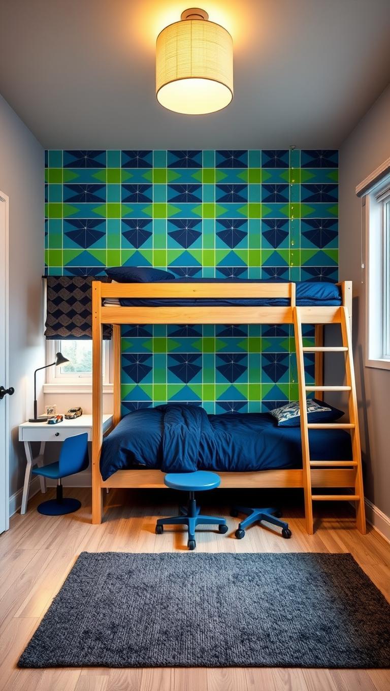 38. Patterned wallpaper accents