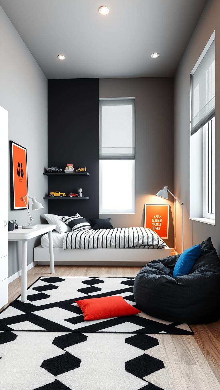 39. Monochrome palette with bright accent