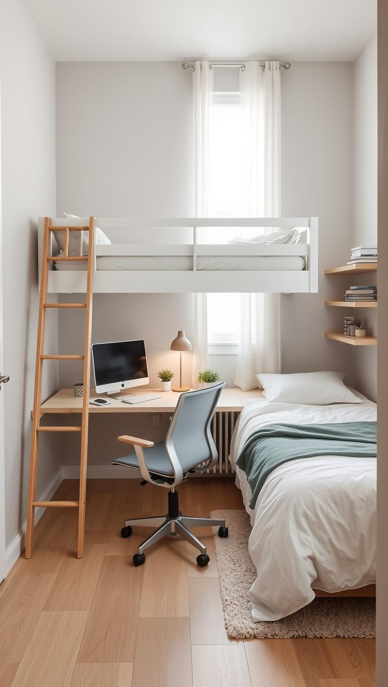 4. Loft bed with workspace underneath