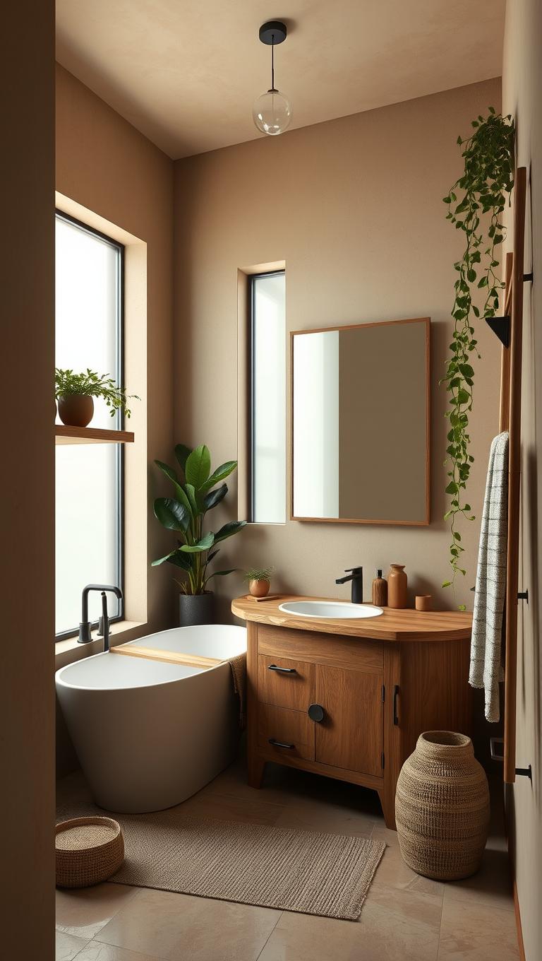 41. Greenery and natural textures for warmth