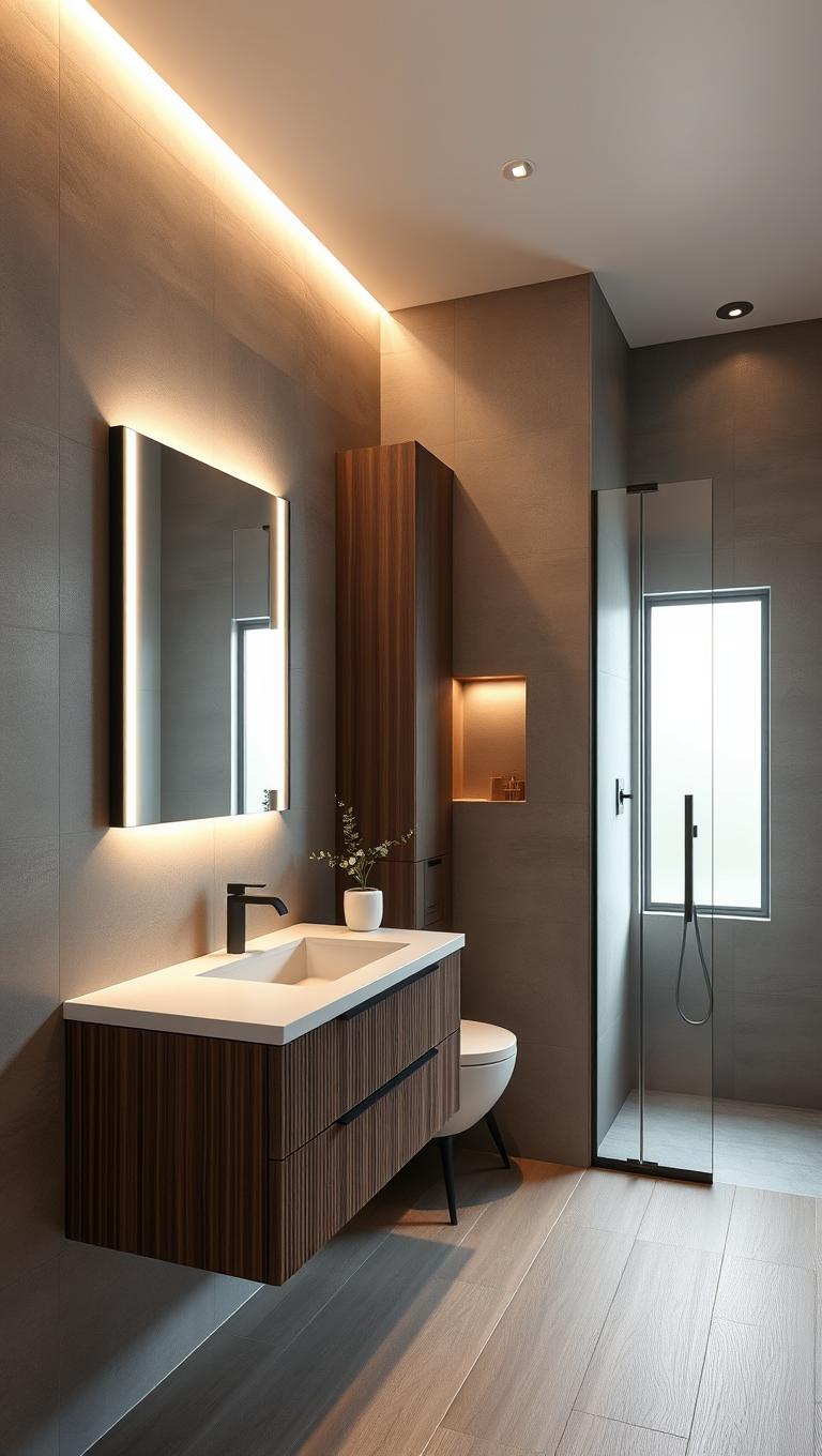 42. Textured vanity fronts for depth