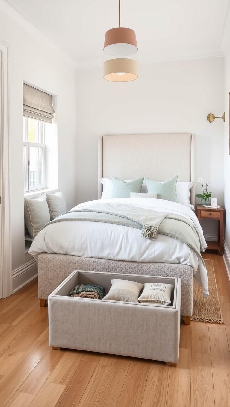 5. Foot of bed seating with storage ottoman
