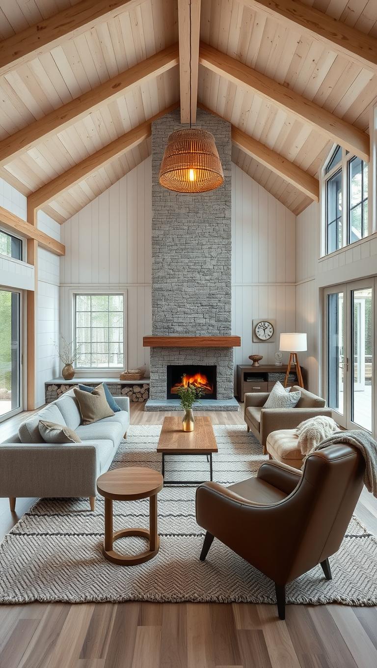 5. Minimalist Furniture with Cozy Textiles