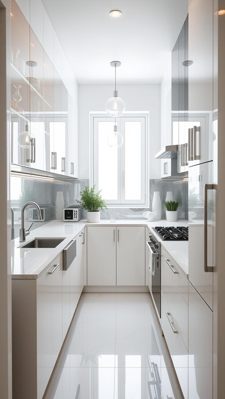 5. Reflective Surfaces and Glass Cabinets
