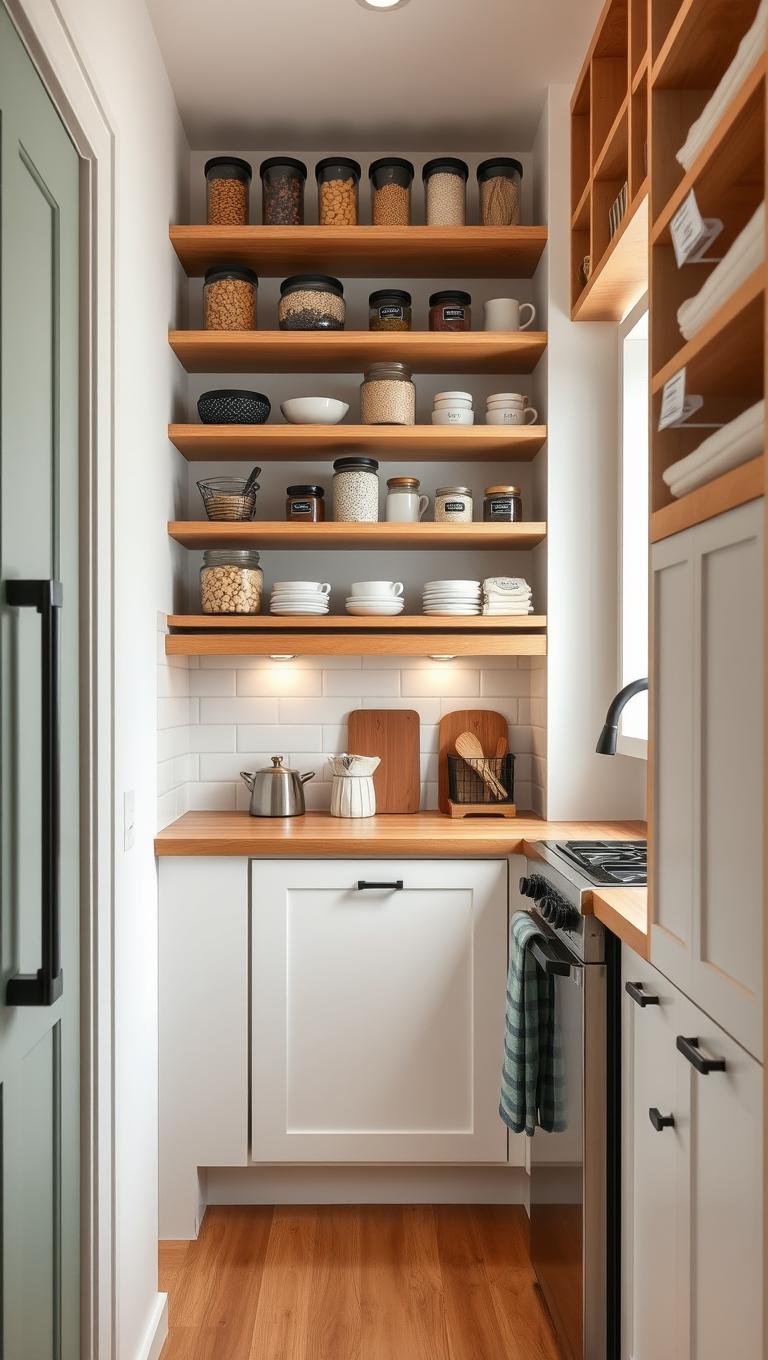 8. Open Shelving with Organization