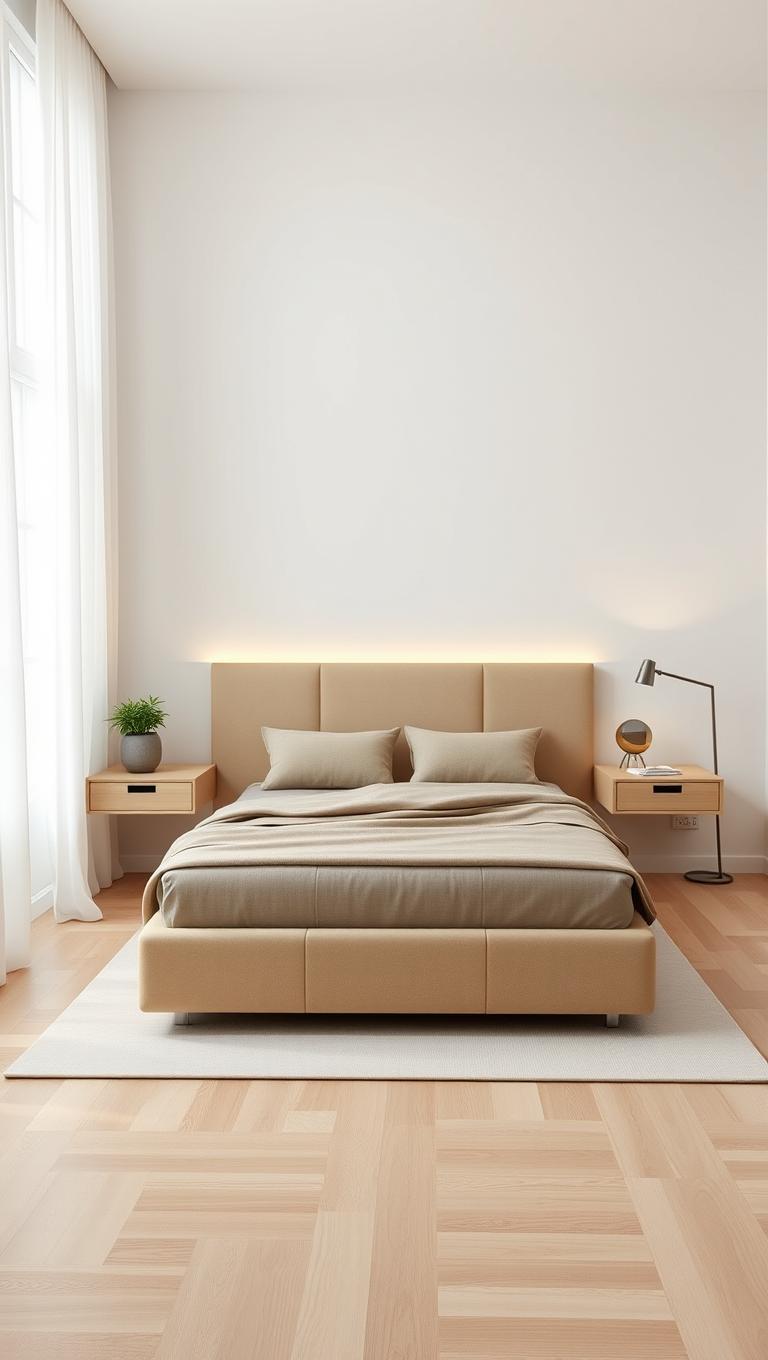 9. Floating Nightstands for a Light, Airy Feel